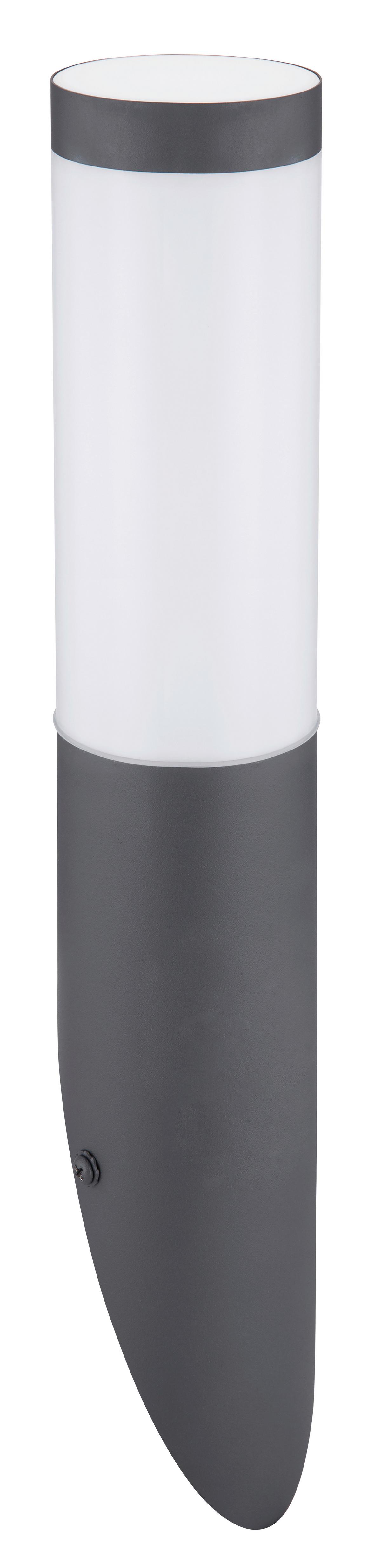 Außenleuchte Boston 60 Watt Edelstahl, Wandmontage - Anthrazit/Opal, Basics, Kunststoff/Metall (7,6/39cm) - Globo