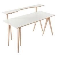 Schreibtisch Berliner Bock - Eichefarben/Weiß, Design, Holz/Holzwerkstoff (160/75/100cm) - Sudbrock