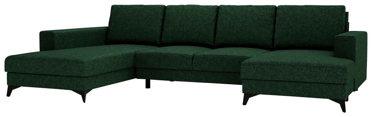 Harvey Grün U: 190x339x156 Cm - Schwarz/Grün, Design, Textil (190/339/156cm) - Livetastic