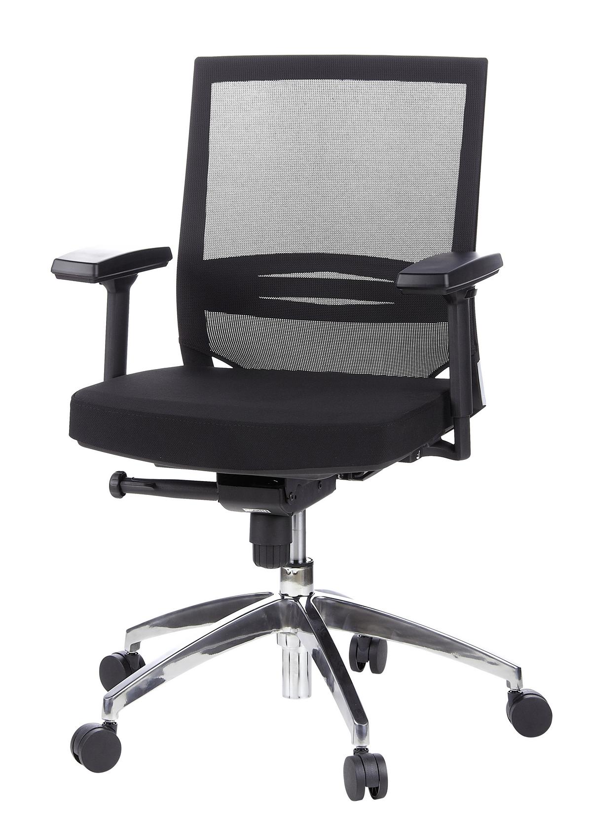 Drehstuhl Porto Pro Schwarz - Alufarben/Schwarz, MODERN, Kunststoff/Textil (59/108/49cm) - MID.YOU