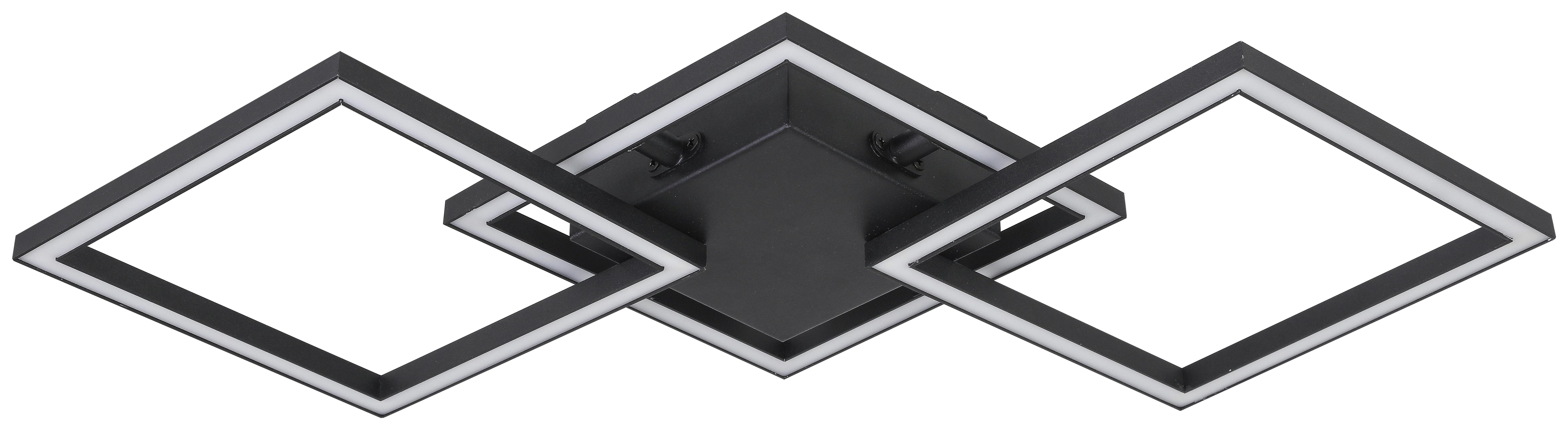 LED-Deckenleuchte Janne L: 63 cm, 1-Flammig - Schwarz, MODERN, Kunststoff/Metall (63cm) - Luca Bessoni