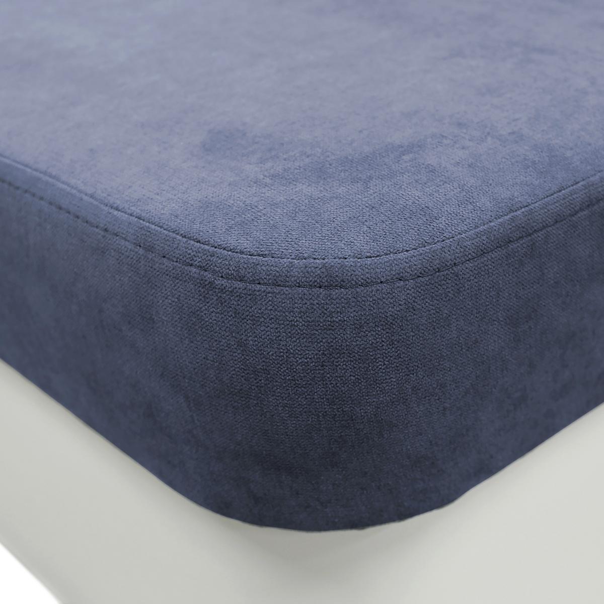 Ecksofa Mit Bettkasten Doris Rücken Echt Blau/weiß - Blau/Silberfarben, Design, Textil (196/255cm) - MID.YOU