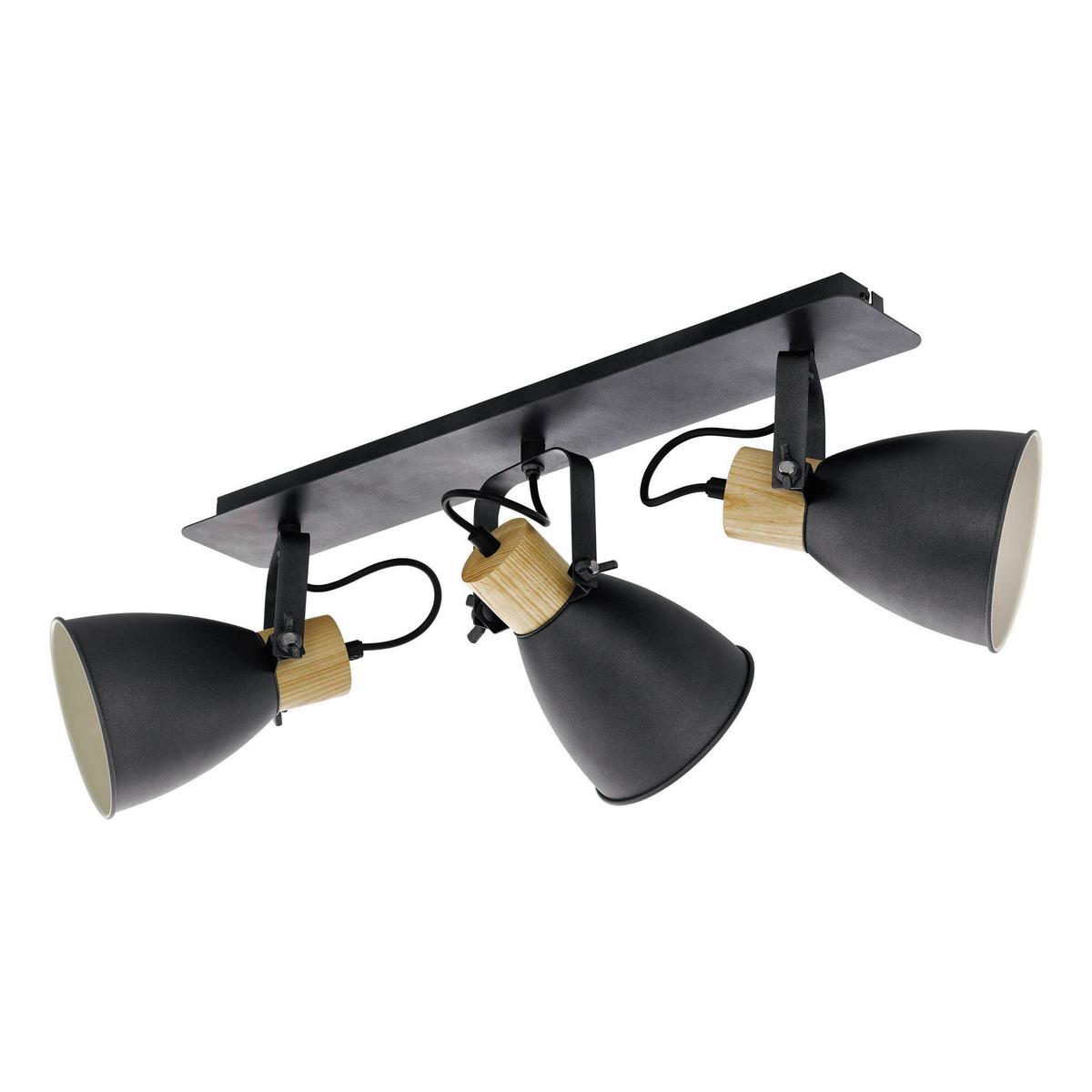 Deckenspots 99076_coswarth - Anthrazit/Creme, Natur, Holz/Metall (67/14/24cm) - Eglo