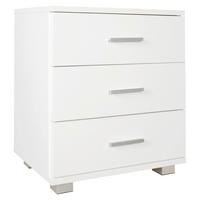 Nachtkästchen Weiß H: 54 Cm Nina - Silberfarben/Weiß, KONVENTIONELL, Holzwerkstoff (45/54/34cm) - MID.YOU