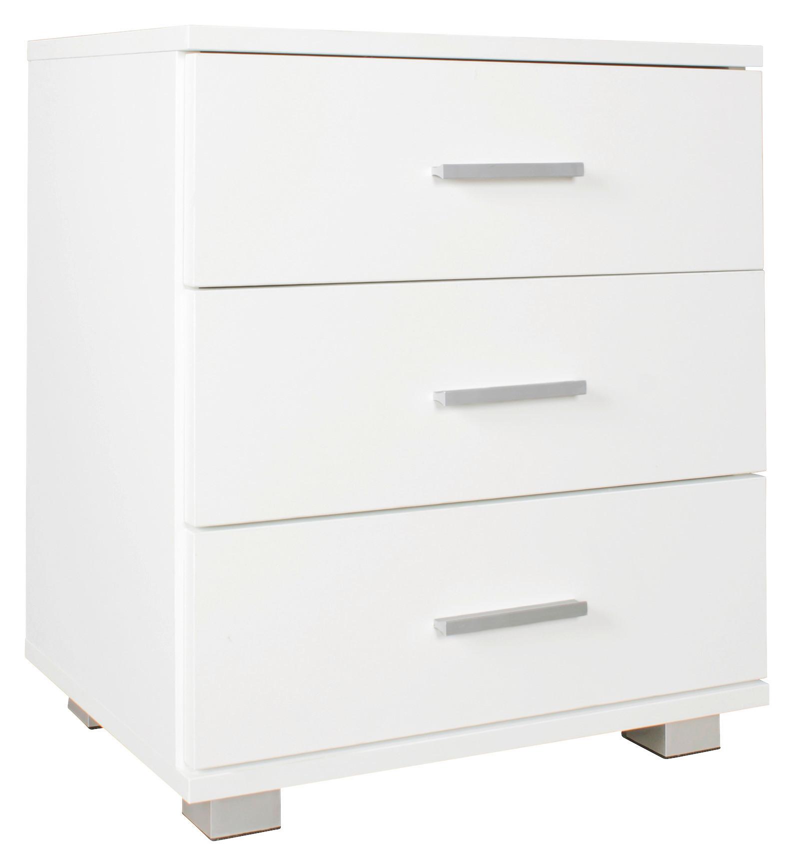 Nachtkästchen Weiß H: 54 cm Nina