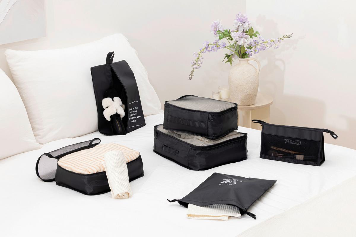 Kofferorganizer-set Erik - Schwarz, KONVENTIONELL, Textil - Luca Bessoni