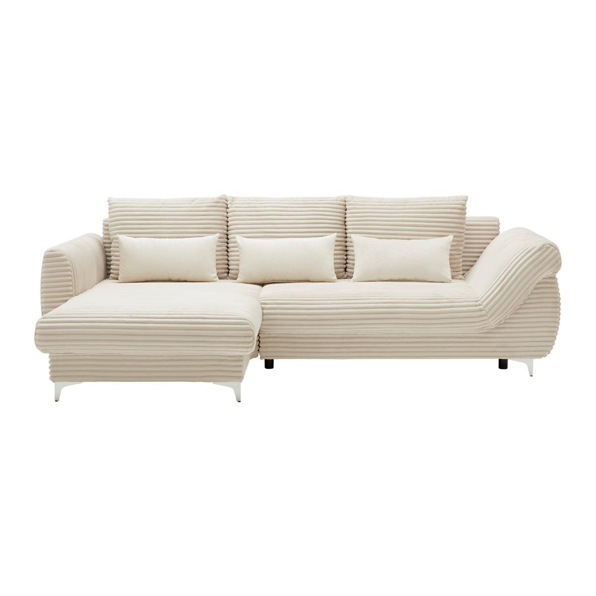 Sedačka Alantis Lux, levá, krémová - černá/barvy stříbra, Lifestyle, kov/dřevo (175/263cm) - Mömax