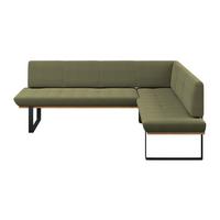 Eckbank Tristan Webstoff grün,S:245x195cm - Schwarz/Grün, MODERN, Holz/Textil (245/195cm) - James Wood