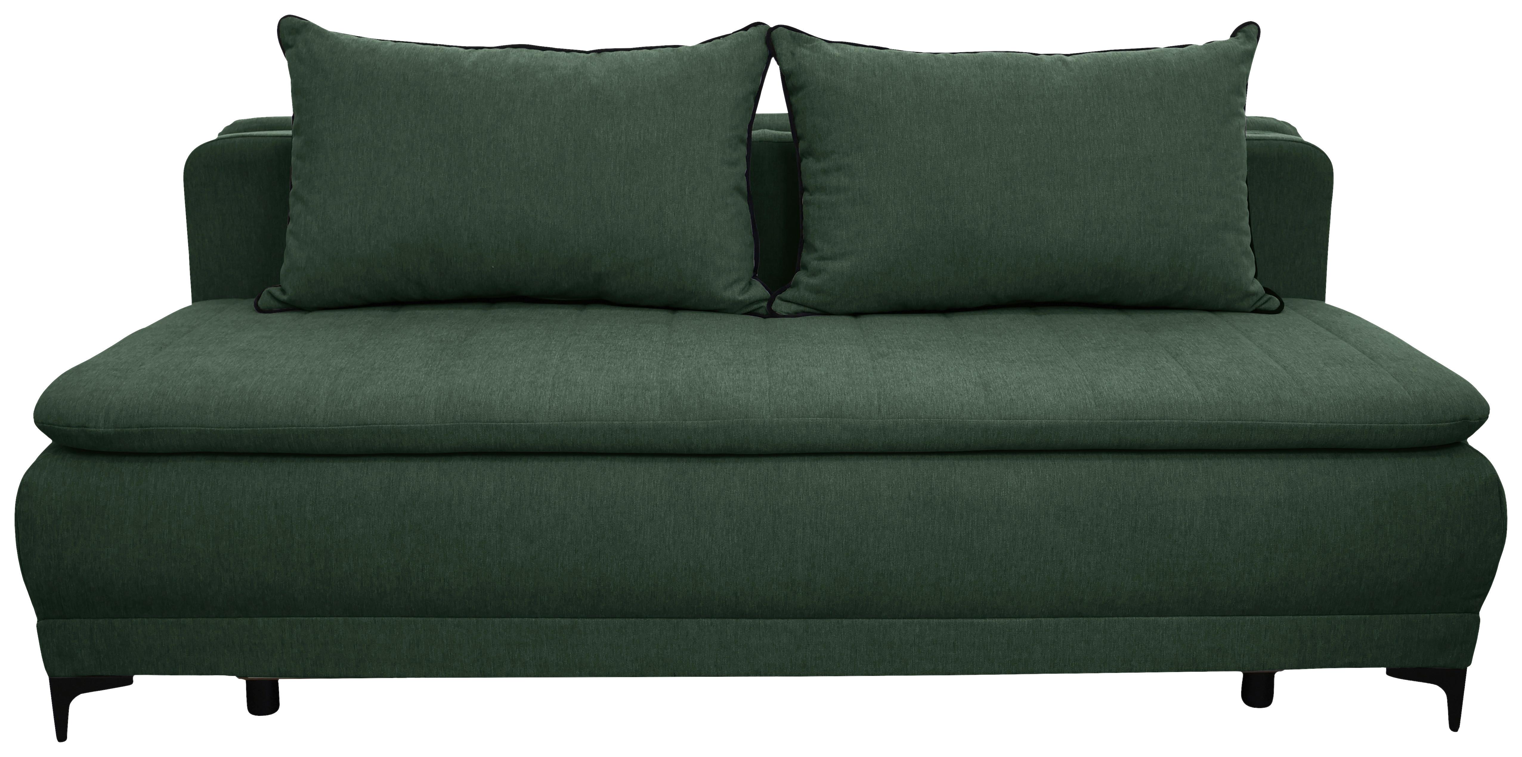 Schlafsofa Moliss Grün B: 202 cm - Schwarz/Grün, Basics, Textil (202/98/78cm) - Livetastic