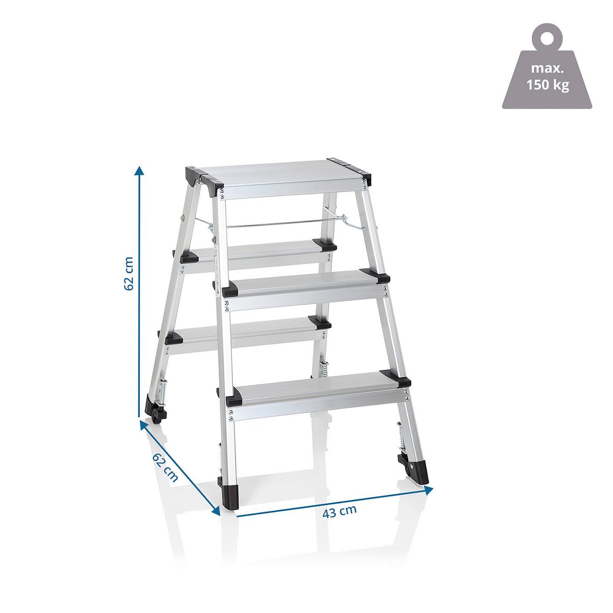 Klapptrittleiter Solid Iv - Alufarben, Basics, Metall (43/67/21cm) - MID.YOU