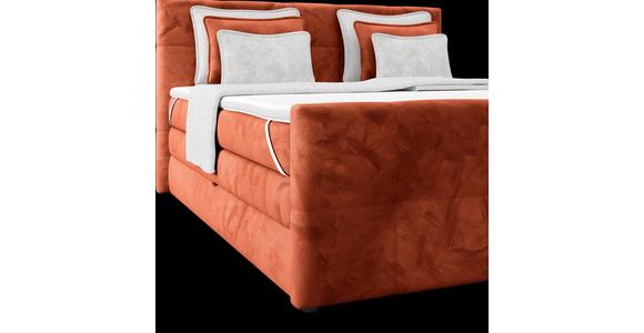 Boxspringbett mit Topper und Bettkasten 180x200 cm Medino - Rostfarben, KONVENTIONELL, Holz/Holzwerkstoff (180/200cm) - Luca Bessoni