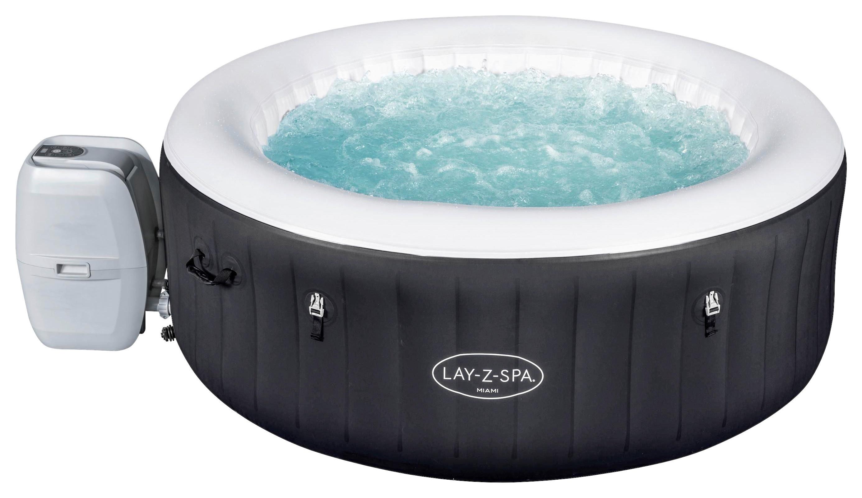 Whirlpool Aufblasbar Lay-z-spa Miami Ø 180 X H 66 Cm - Schwarz/Weiß, KONVENTIONELL, Kunststoff (180/66cm) - Bestway