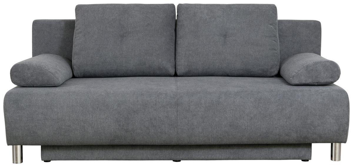 POHOVKA BOXSPRING INES - antracitová/chrómová, Modern, drevo/textil (203/96/102cm) - Luca Bessoni