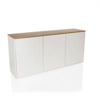 Sideboard Kelo S Weiß/eichefarben B: 160 Cm - Eichefarben/Weiß, MODERN, Holzwerkstoff (160/76/40cm) - MID.YOU