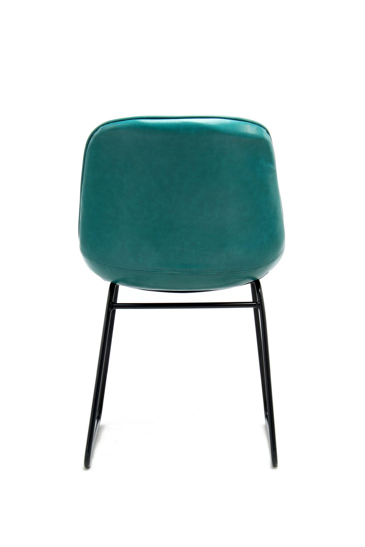 Schalenstuhl Cora Petrol 2er-Set - Blau/Petrol, MODERN, Leder/Metall (49,5/81/64,5cm) - Kayoom