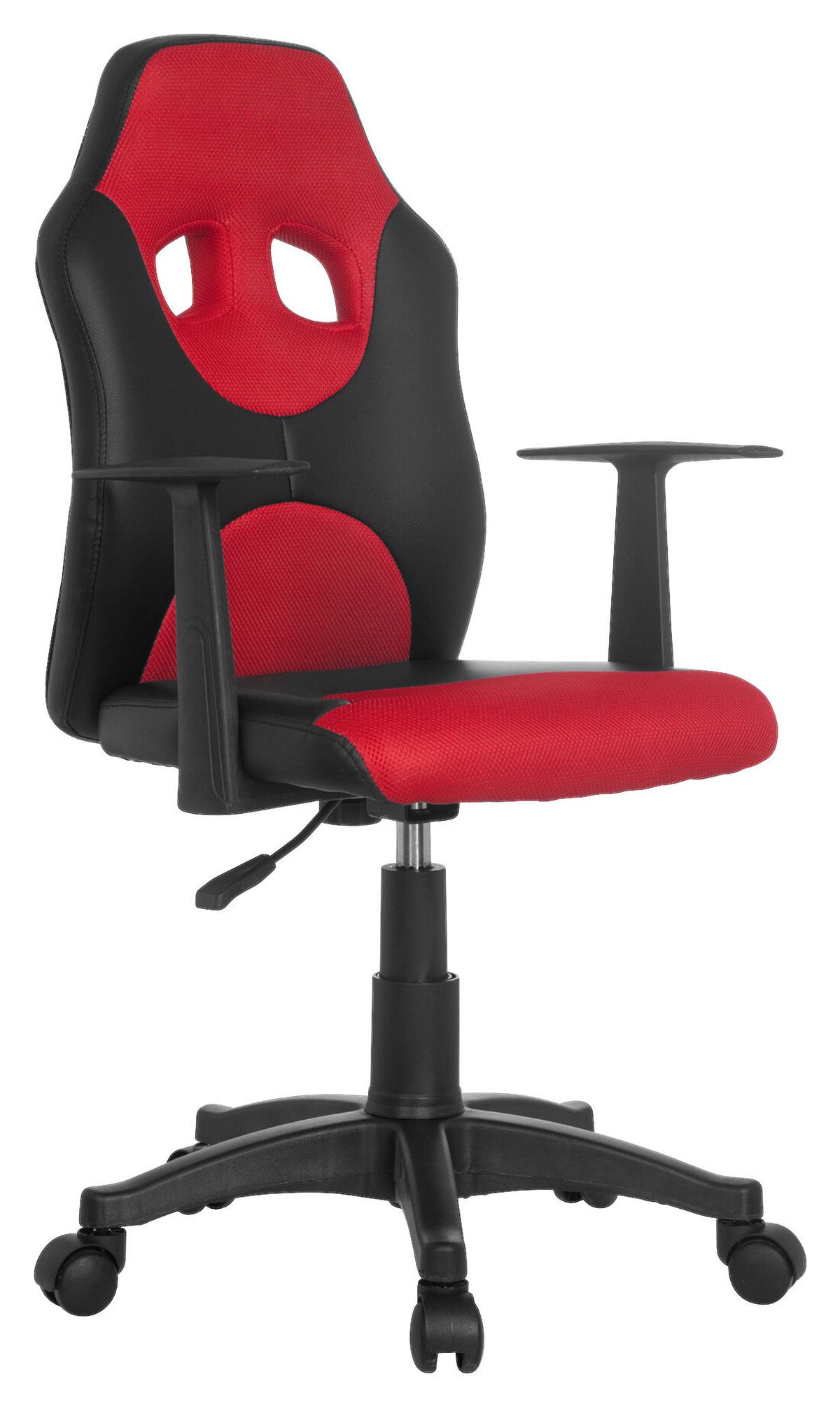 Jugenddrehstuhl Kid Racer Al Rot/Schwarz - Rot/Schwarz, Basics, Kunststoff (54/90-100/48cm) - MID.YOU