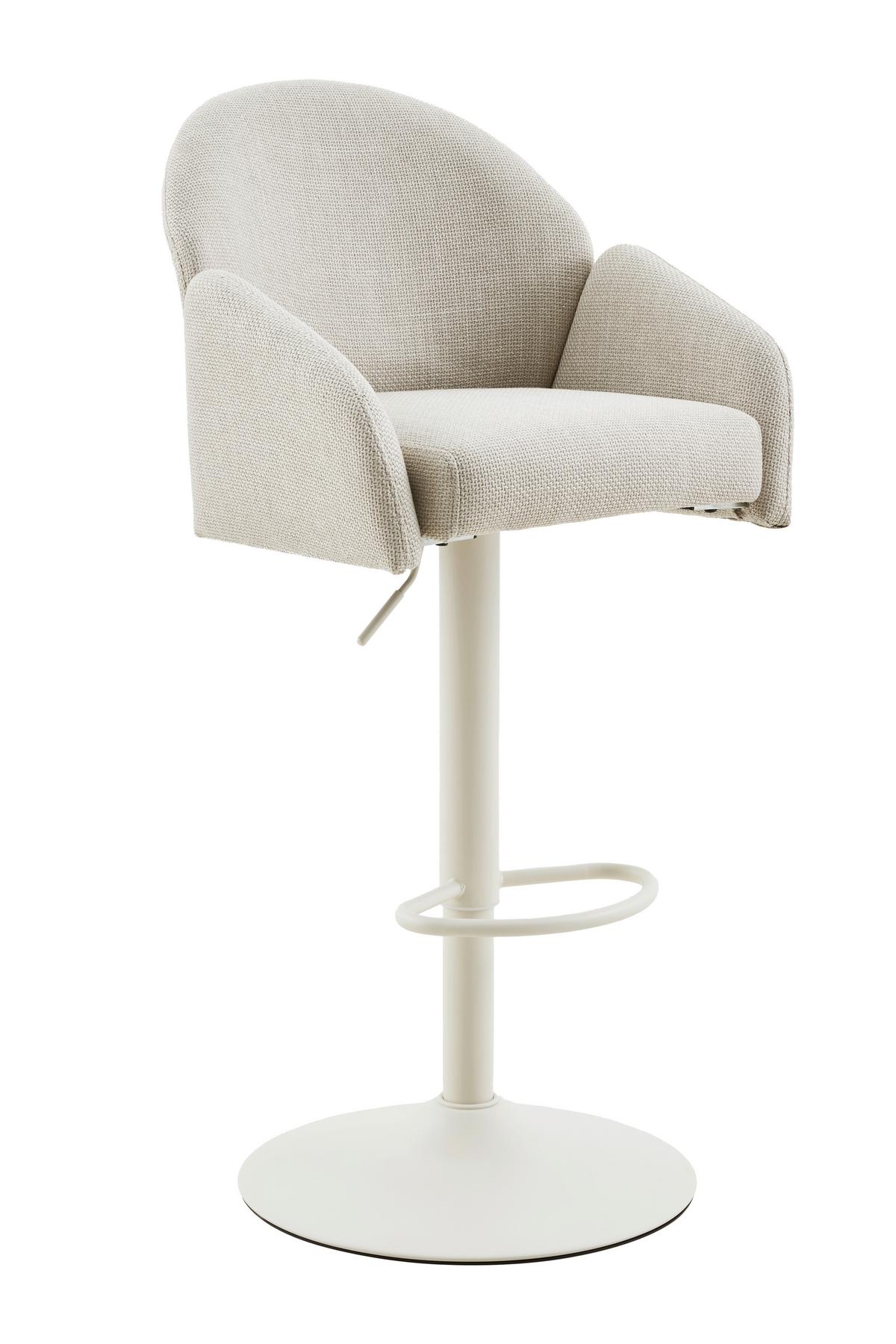 Barhocker-Set Holly H 2er-Set - Beige/Creme, MODERN, Textil/Metall (51,5/96-117/53cm) - MID.YOU