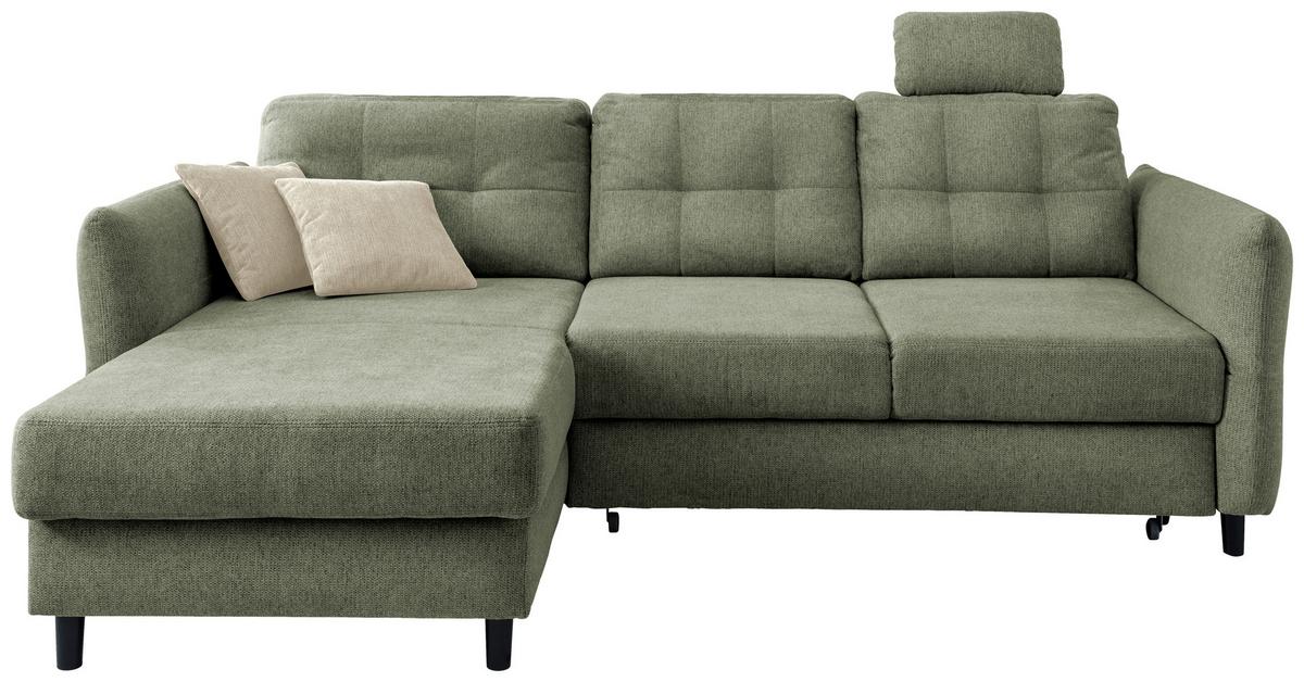 Ecksofa Brizzini Dunkelgrün S: 176x250-280 Cm - Dunkelgrün/Beige, MODERN, Textil (176/250-280cm) - Livetastic