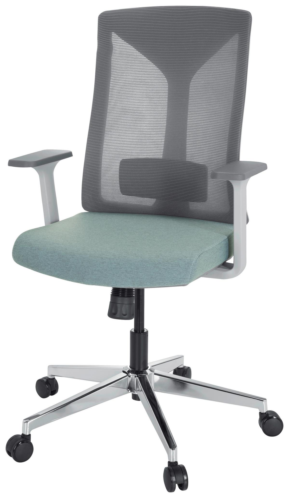 Drehstuhl Halifax Grau/Weiß/Mintgrün - Weiß/Grau, MODERN, Kunststoff/Textil (63/116/66cm) - MID.YOU