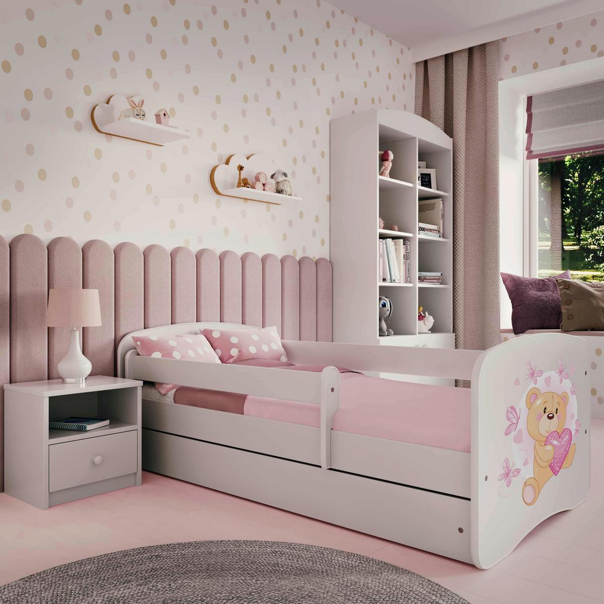 Kinder-/Juniorbett Babydreams inkl. Matratze 80x160 - Birkefarben/Weiß, MODERN, Holz/Holzwerkstoff (80/160cm) - MID.YOU