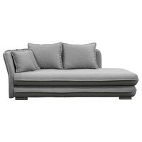 Liege Latte Grau Inkl. Bettkasten Ottomane Links - Silberfarben/Grau, Design, Textil (107/84/99/224cm) - MID.YOU