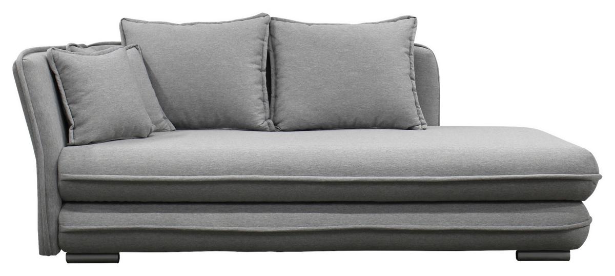 Liege Latte Grau Inkl. Bettkasten Ottomane Links - Silberfarben/Grau, Design, Textil (107/84/99/224cm) - MID.YOU