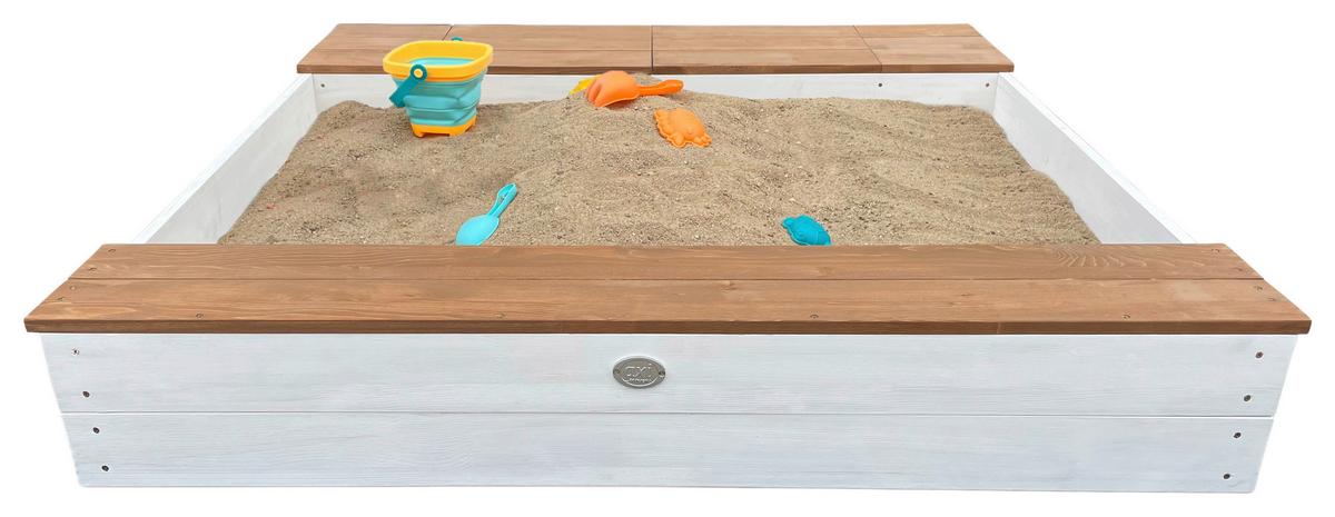Sandkasten A031.016.01 - Braun/Weiß, KONVENTIONELL, Holz (117/18,7/119cm) - Ambia Garden