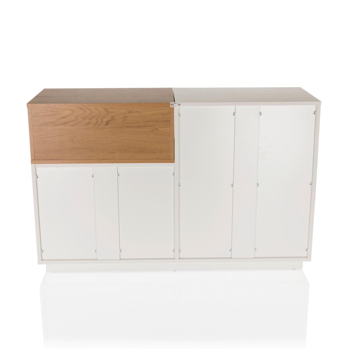 Sideboard Melmo S Weiß/eichefarben B: 120 Cm - Eichefarben/Weiß, MODERN, Holzwerkstoff (120/76/40cm) - MID.YOU