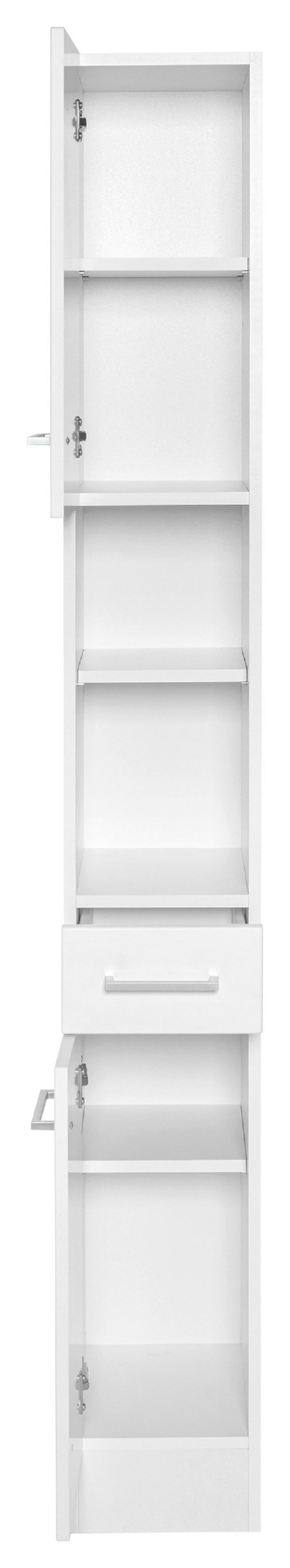 Badezimmer Hochschrank Riga 25x190 Cm Weiß - Weiß, MODERN, Holzwerkstoff (25/190/35cm) - Held