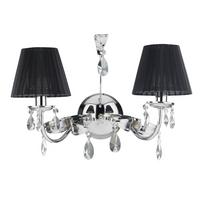 Wandleuchte 4865/ap2n - Chromfarben/Schwarz, KONVENTIONELL, Glas/Textil (46/24/30cm)