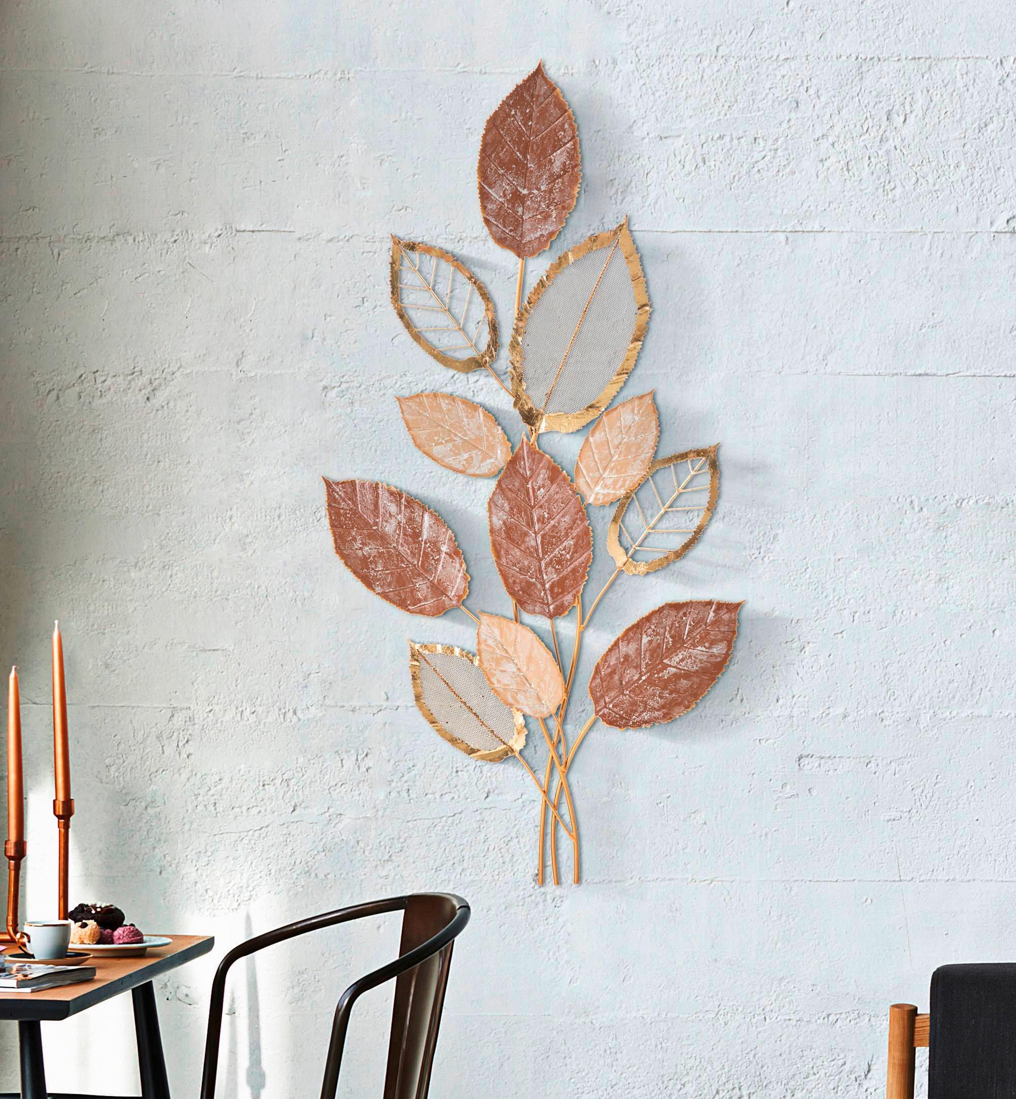 Wanddeko Autumn Kupfer/goldfarben B: 66 Cm - Goldfarben/Kupferfarben, Basics, Metall (66/116.8/5cm)