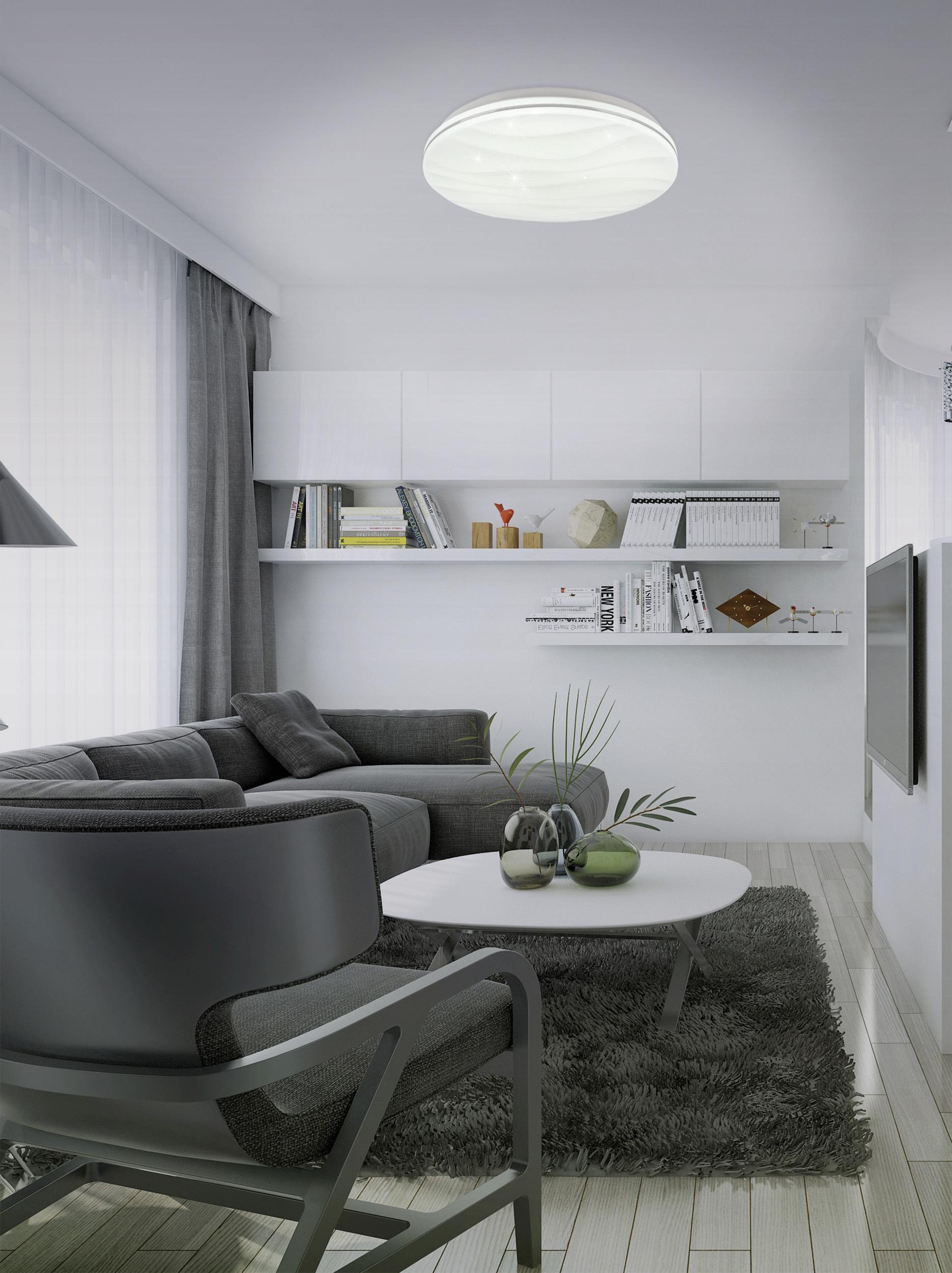 LED-Deckenleuchte Ø 38 cm mit Farbtemperaturwechsler - Weiß, Basics, Kunststoff/Metall (38/6cm) - Näve