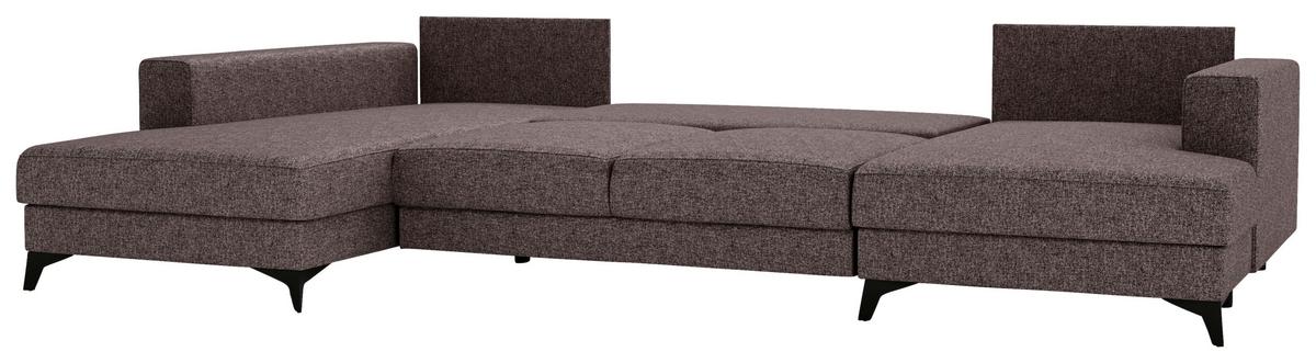 Harvey Braun U: 190x339x156 cm - Schwarz/Braun, Design, Textil (190/339/156cm) - Livetastic