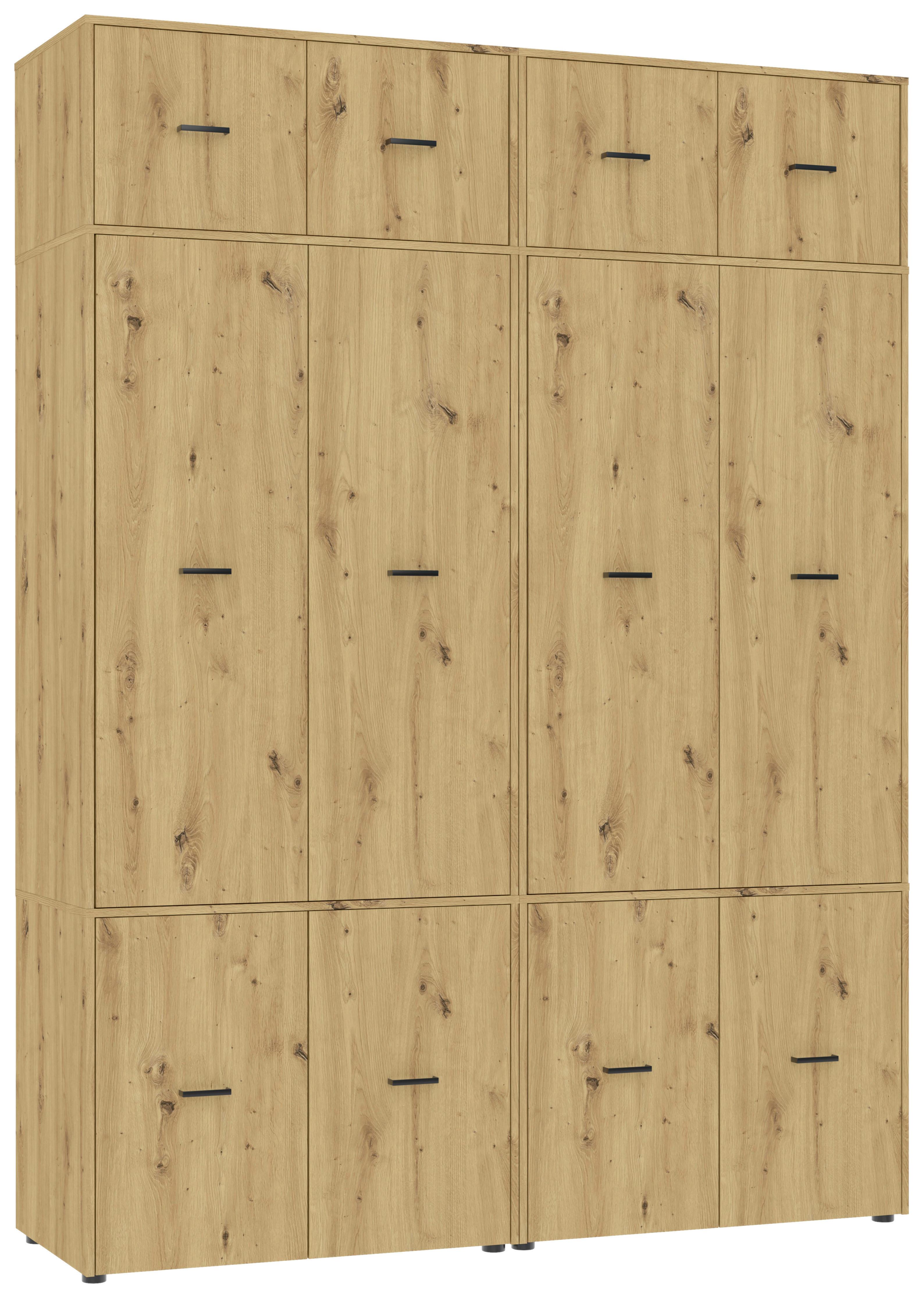 Kleiderschrank Kivo Eiche Artisan Dekor, B: 180 cm - Eiche Artisan, Basics, Holzwerkstoff (180/239,40/52,1cm)