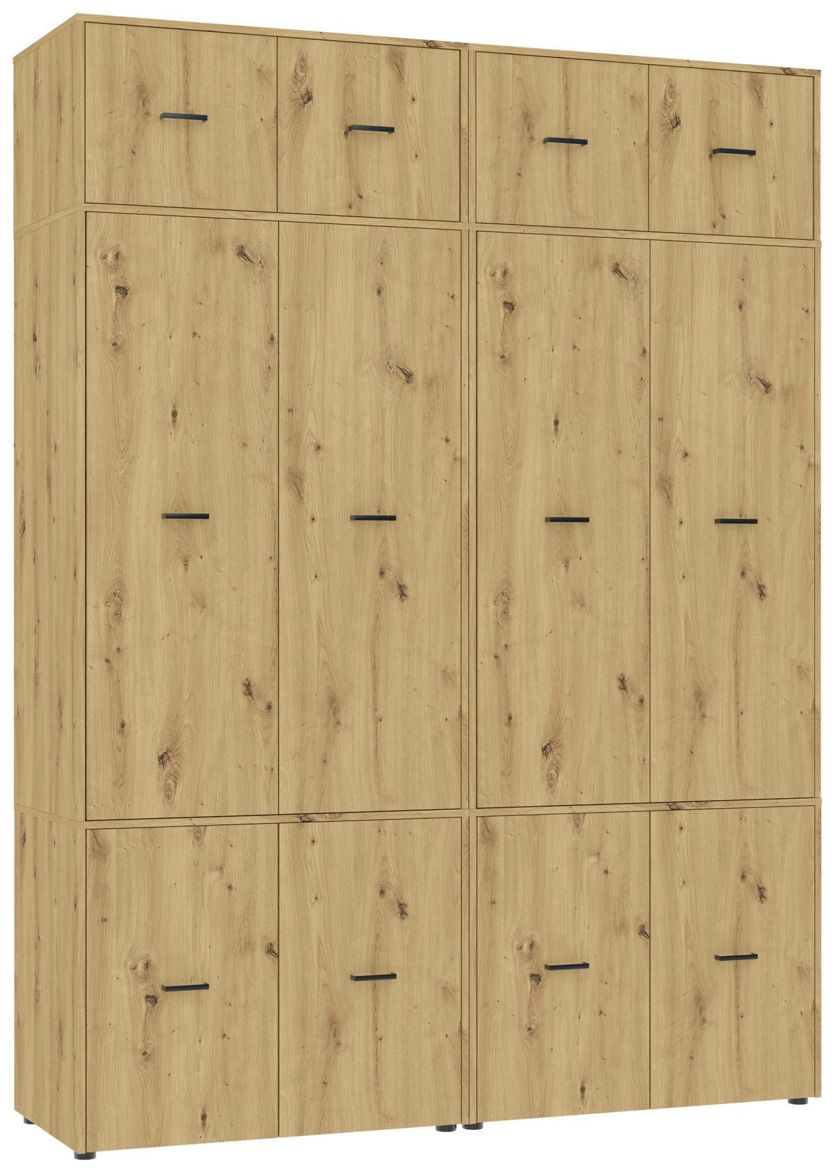 Kleiderschrank Kivo Eiche Artisan Dekor, B: 180 Cm - Eiche Artisan, Basics, Holzwerkstoff (180/239,40/52,1cm)