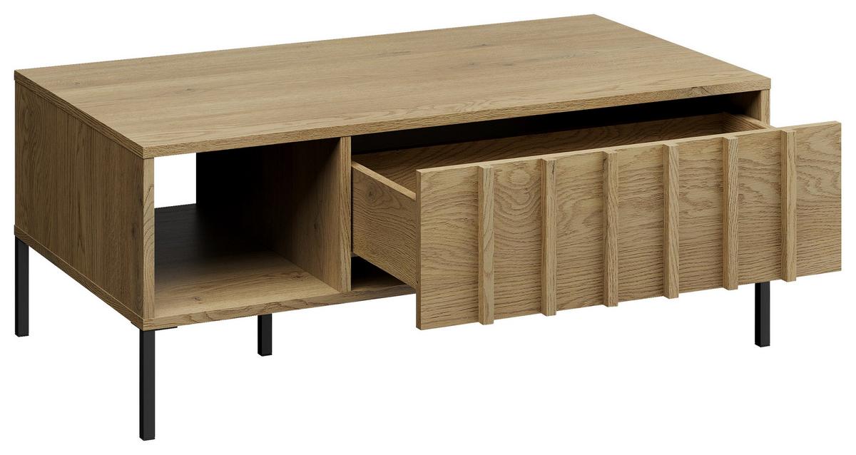 Couchtisch Louisiana Eichefarben L: 100cm - Eichefarben/Schwarz, Design, Holz/Metall (100/55/40cm) - MID.YOU