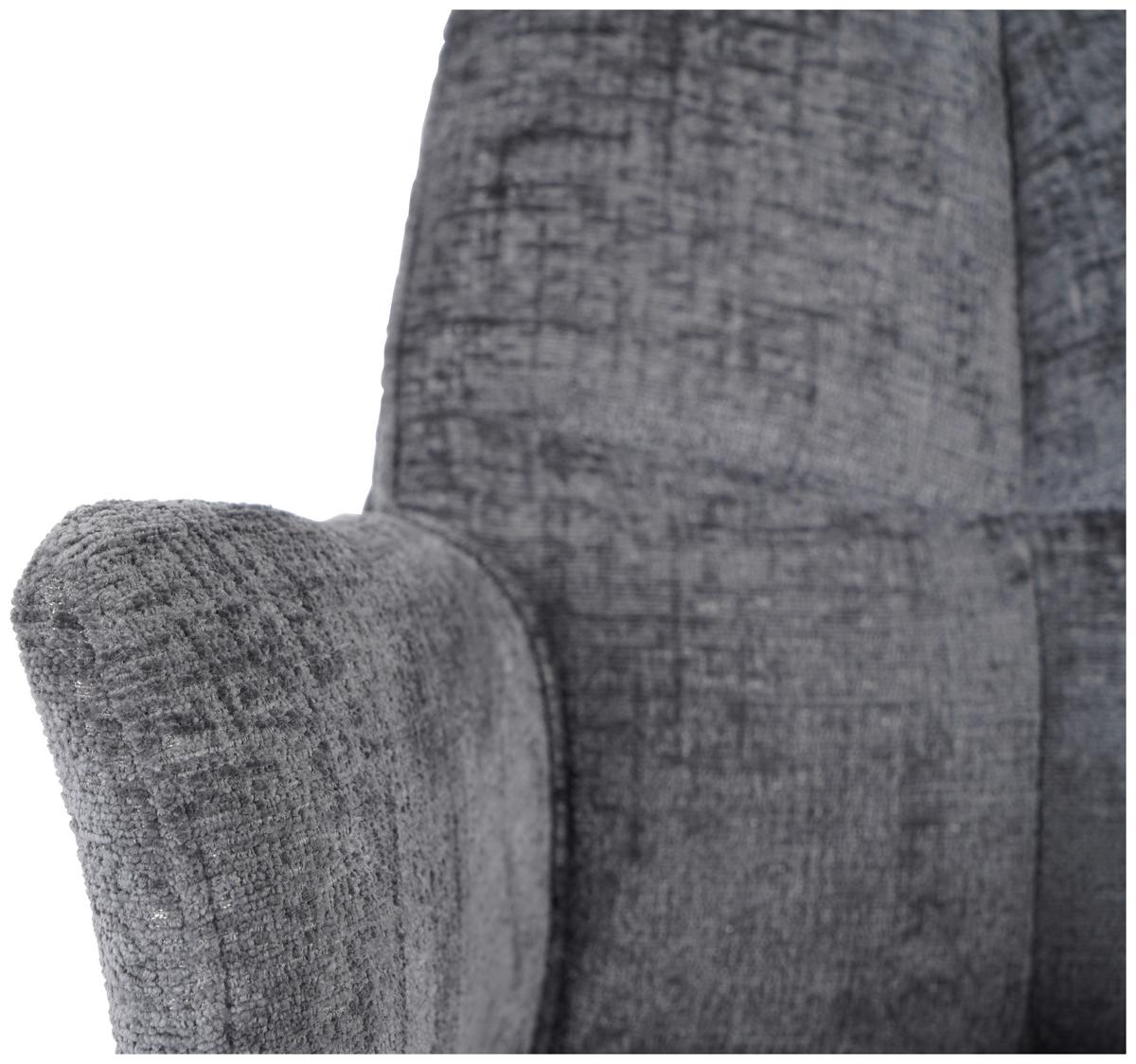 Otočná stolička s podrúčkami LUCIA tm.sivá - čierna/grafitová, Lifestyle, kov/textil (62/90/64cm) - Premium Living