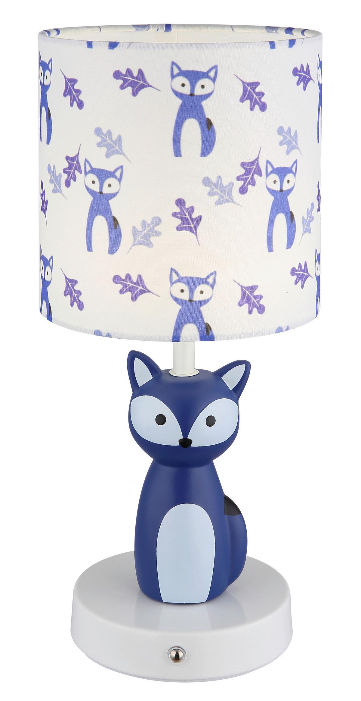 LED-Tischleuchte Foxy Blau Weiß D: 15 cm - Blau/Weiß, Trend, Keramik/Kunststoff (15/33,5cm) - Globo