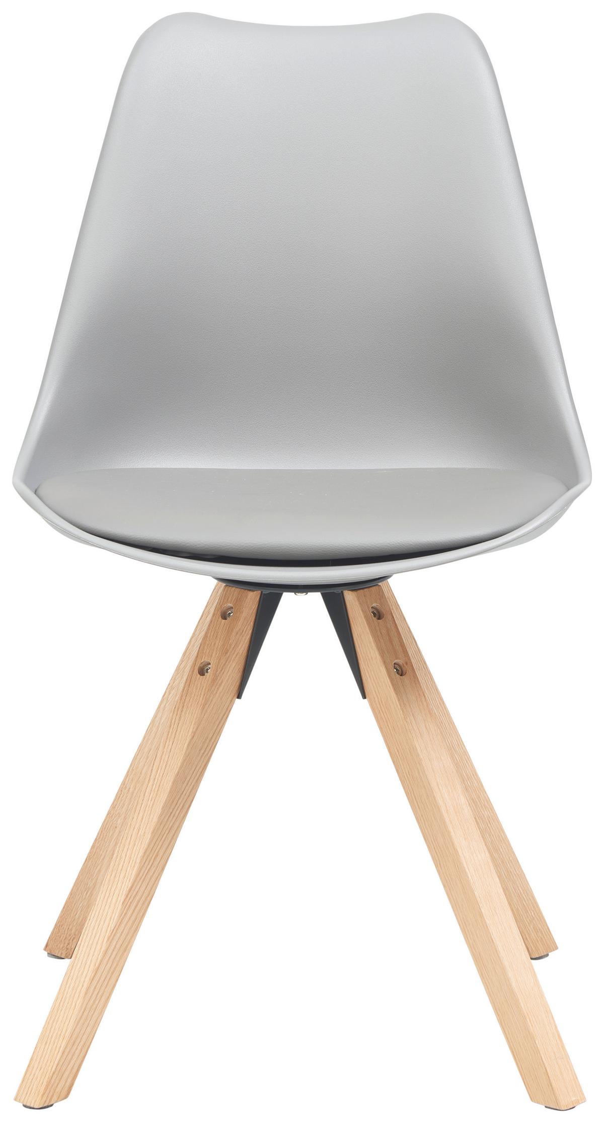 Schalenstuhl Vilnius Grau - Naturfarben/Grau, LIFESTYLE, Holz/Kunststoff (48,5/84/55cm) - MID.YOU