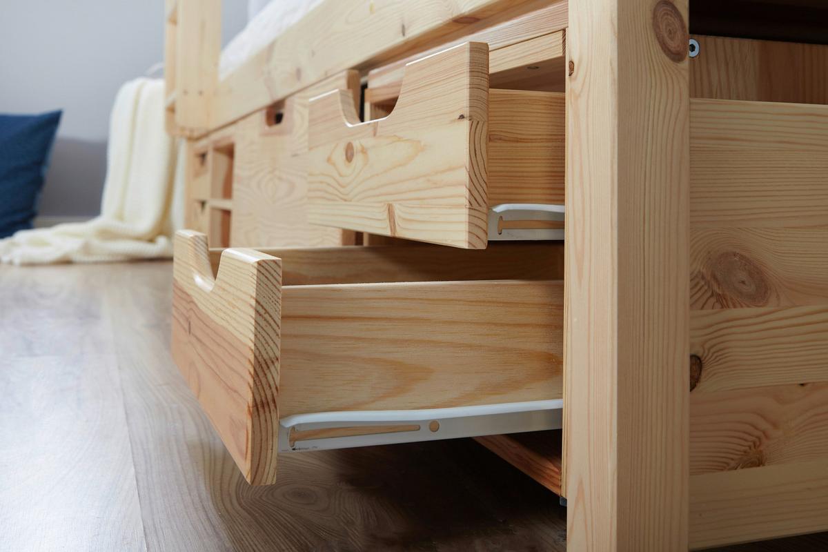 Etagenbett Finn - Weiß/Naturfarben, MODERN, Holz (90/200cm) - MID.YOU