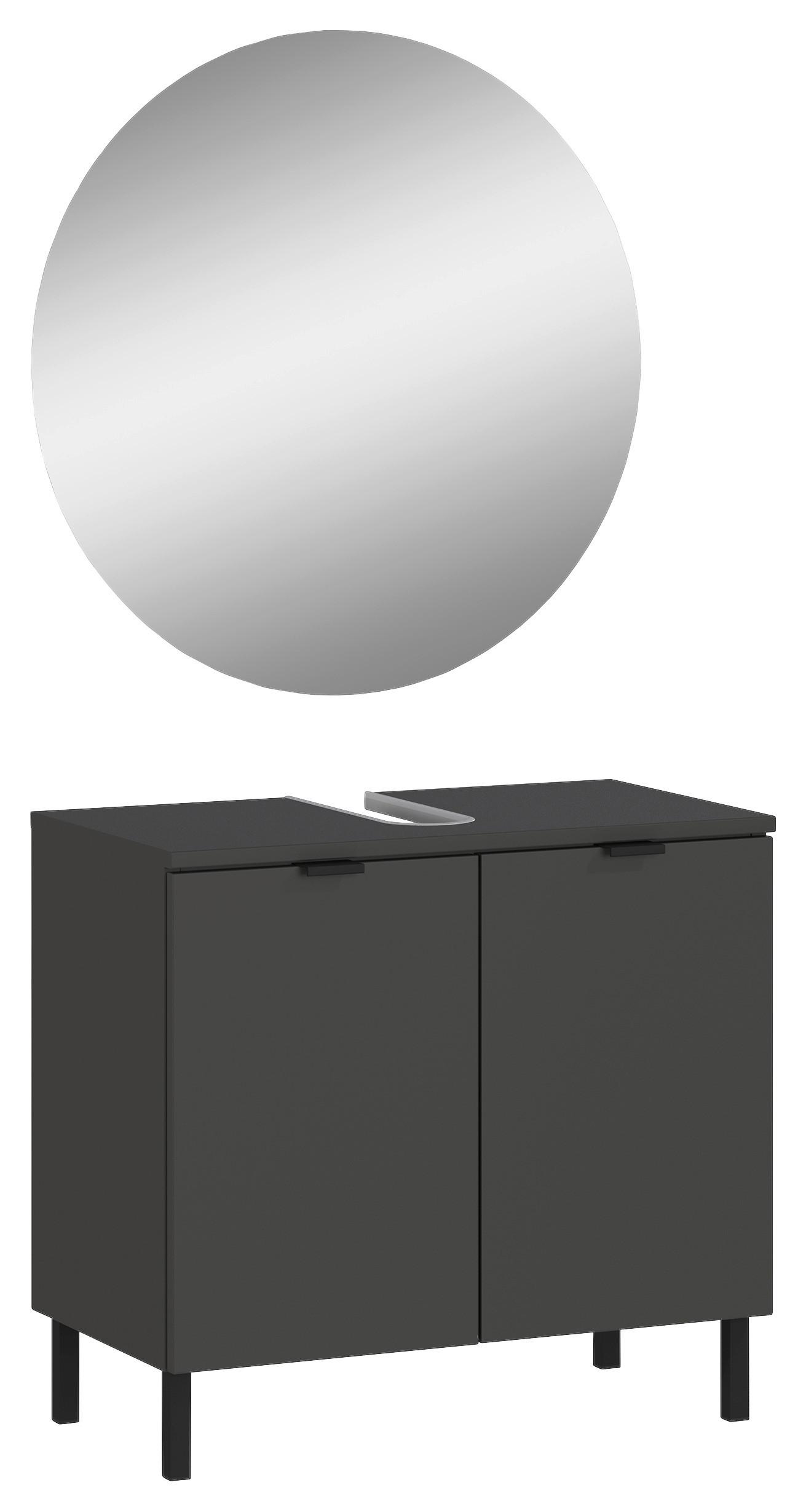 Badezimmer Gw-Arcena - Schwarz/Graphitfarben, MODERN, Holzwerkstoff (60cm) - Germania