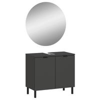 Badezimmer Gw-Arcena - Schwarz/Graphitfarben, MODERN, Holzwerkstoff (60cm) - Germania