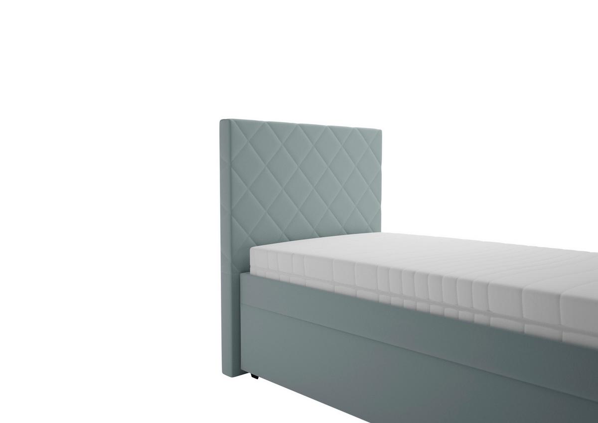 Čalouněná postel KLARA 90/200cm,mátově zelená - mátově zelená/tmavě šedá, Moderní, dřevo/textil (90/200cm)