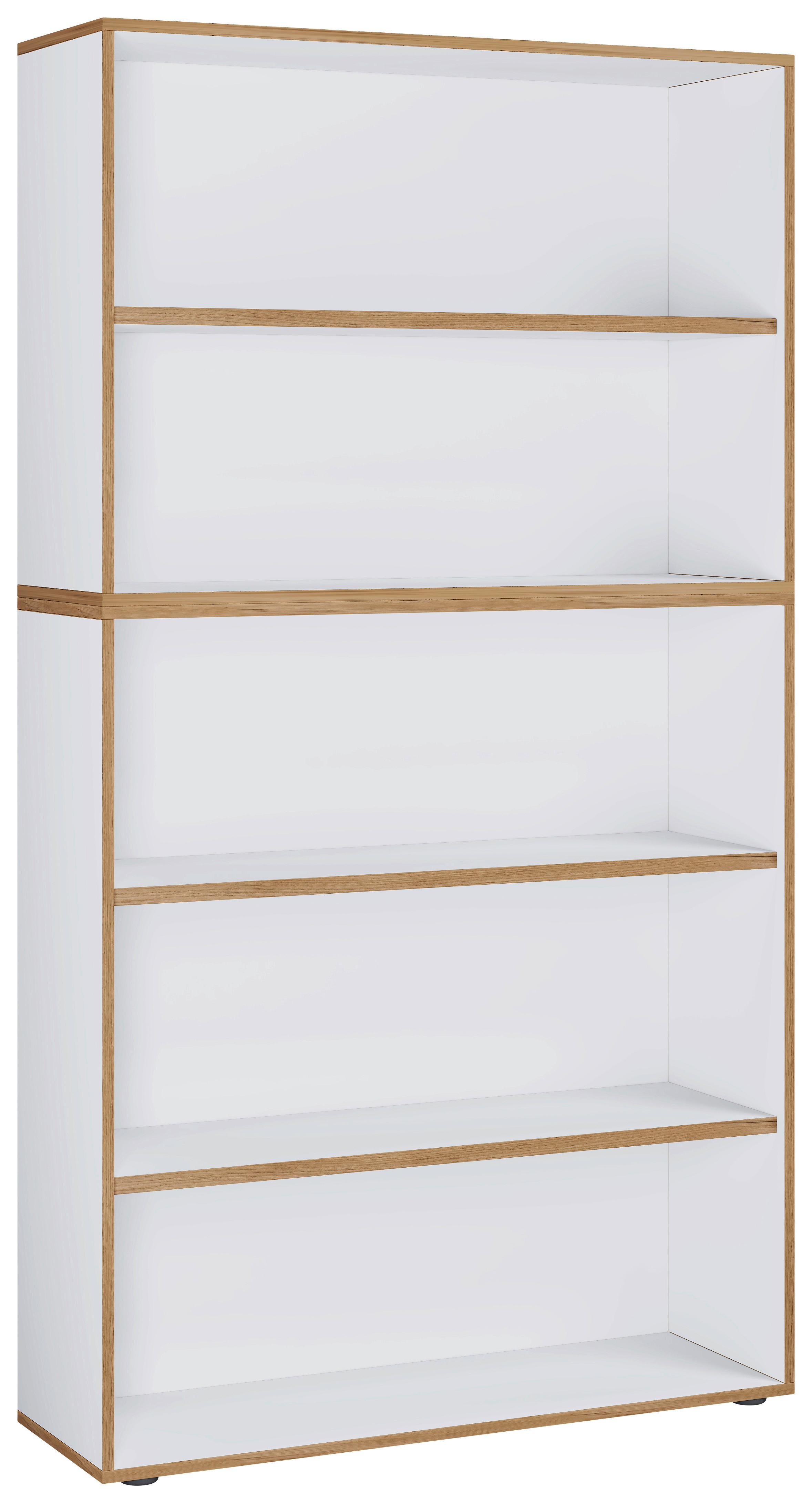Regal Salia Weiß, Honigeiche B: 100 cm - Honigeiche/Schwarz, Design, Holzwerkstoff (100/183/33cm) - P & B