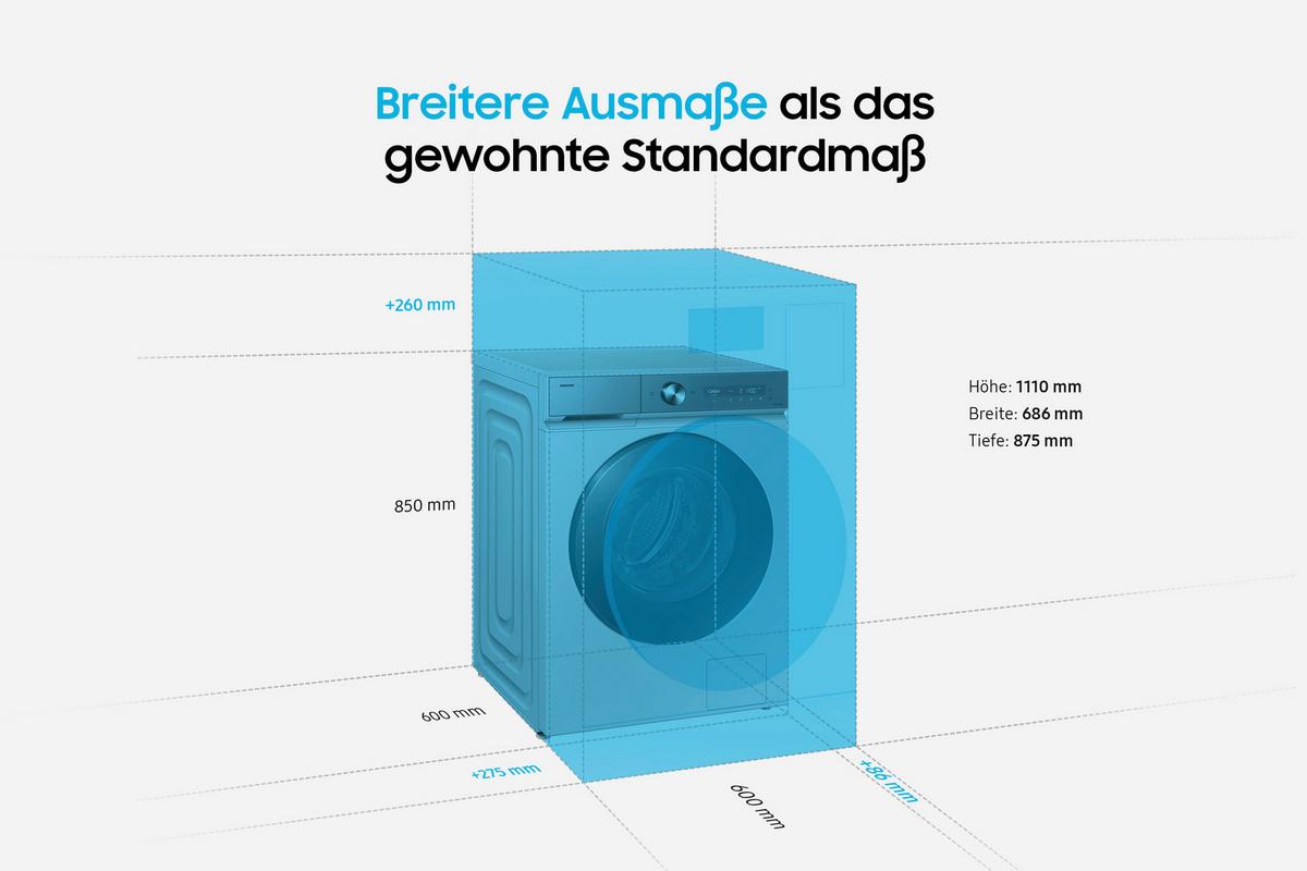 Waschtrockner Wd18db8995bzt2 Eekl: A, Füllmenge Ca. 11 Kg - Anthrazit, Basics, Glas/Kunststoff (60/85/65cm) - Samsung