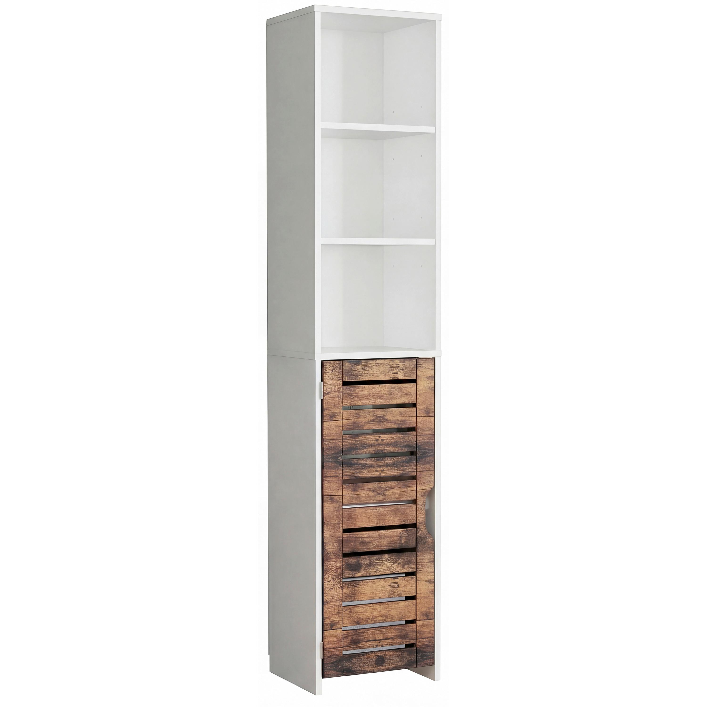 Hochschrank Flonali Weiß/Eichefarben B: 34 cm - Eichefarben/Weiß, Trend, Holzwerkstoff (34/164/28cm) - MID.YOU