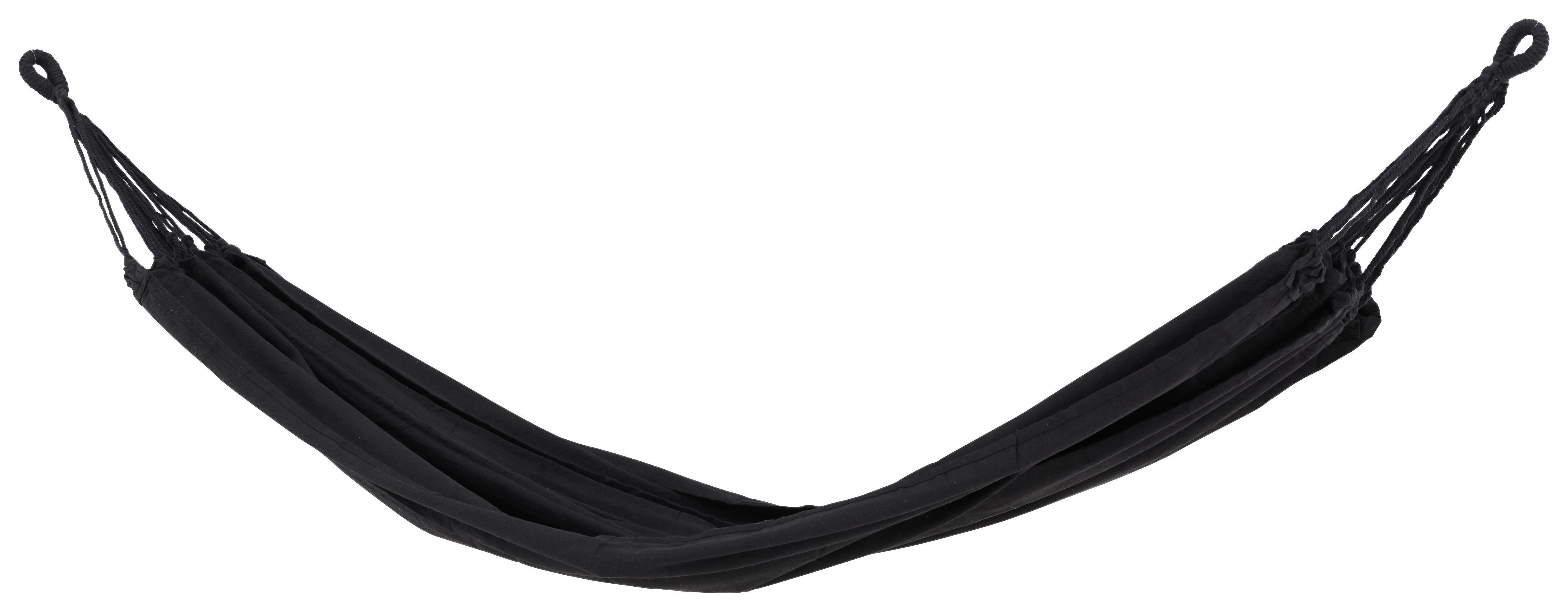 Hängematte Hedvig - Schwarz, KONVENTIONELL, Kunststoff (150/1/200cm) - Gardenson