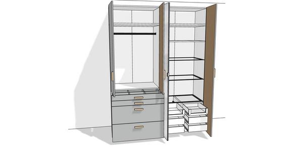 Kleiderschrank Unit 4trg, Maxihöhe - KONVENTIONELL (182,2/242,2/58,3cm) - Ondega