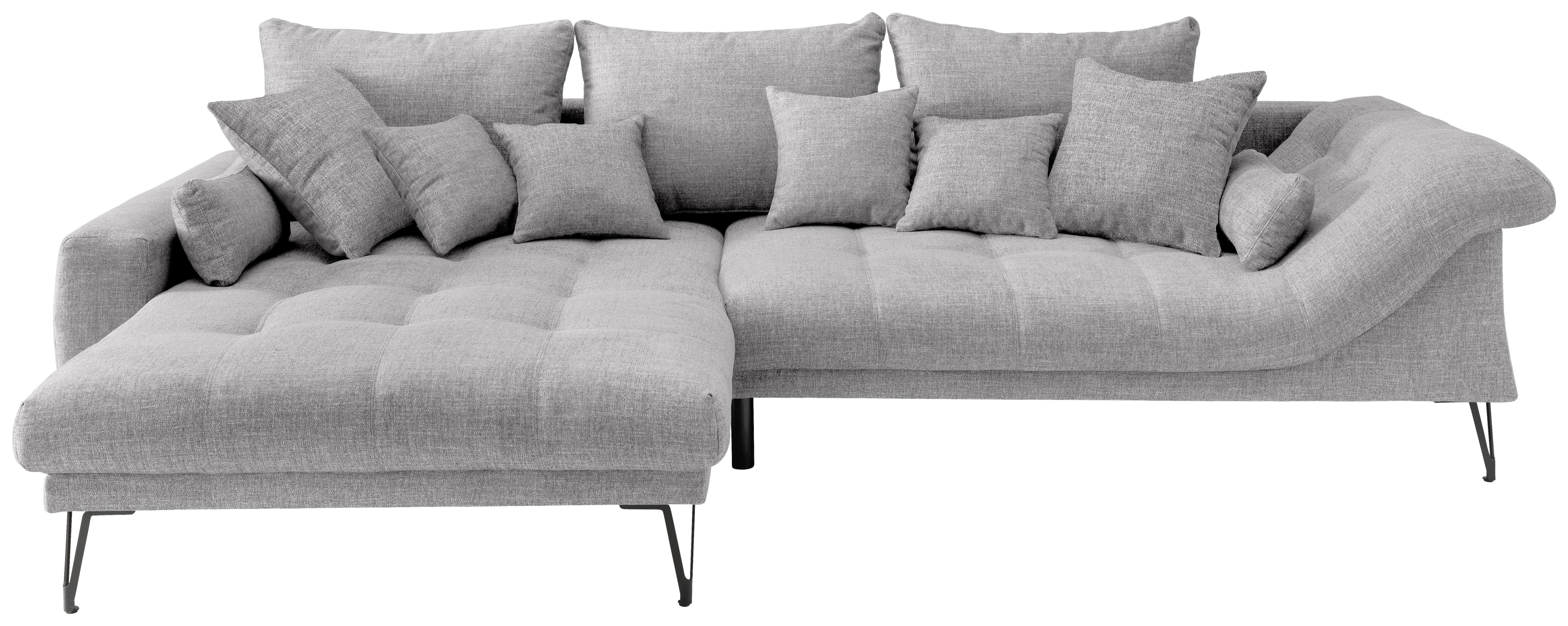 Ecksofa Garda, Hellgrau S: 192x310 Cm - Hellgrau/Schwarz, KONVENTIONELL, Textil (192/310cm) - Livetastic