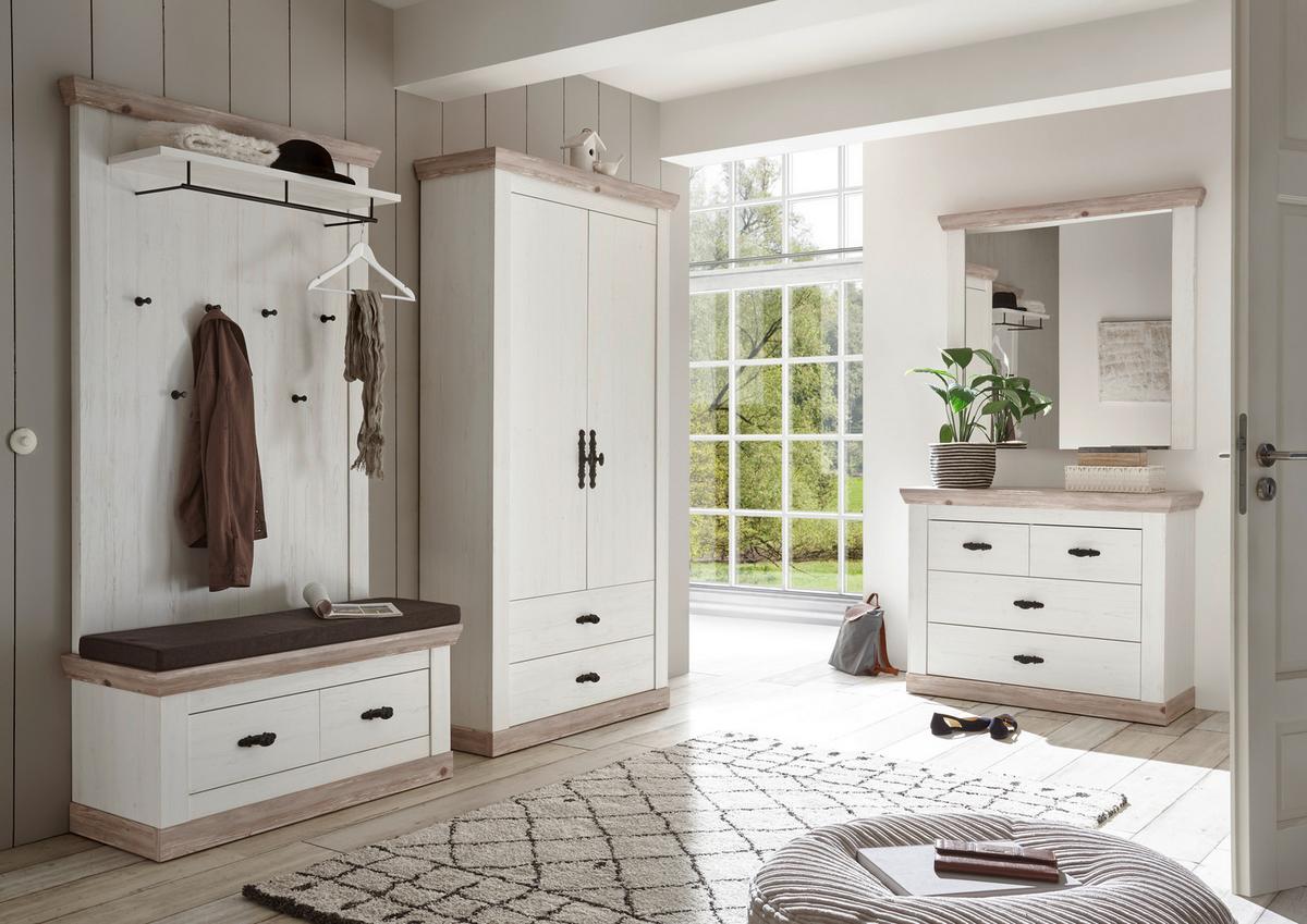 Garderobe Florenz Pinienfarb./Hellbraun B: 341cm - Hellbraun/Pinienfarben, Design, Holzwerkstoff (341/201/45cm) - MID.YOU